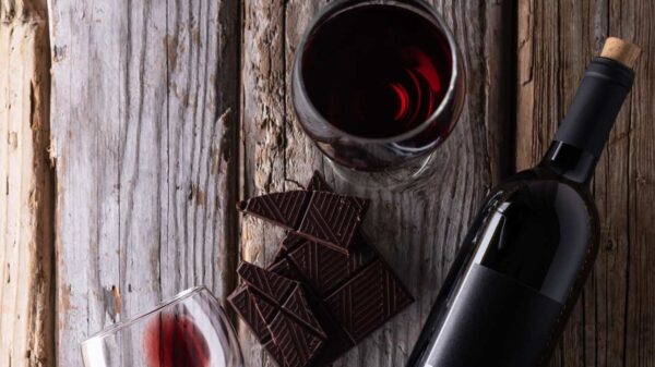 Chocolate y vino tinto